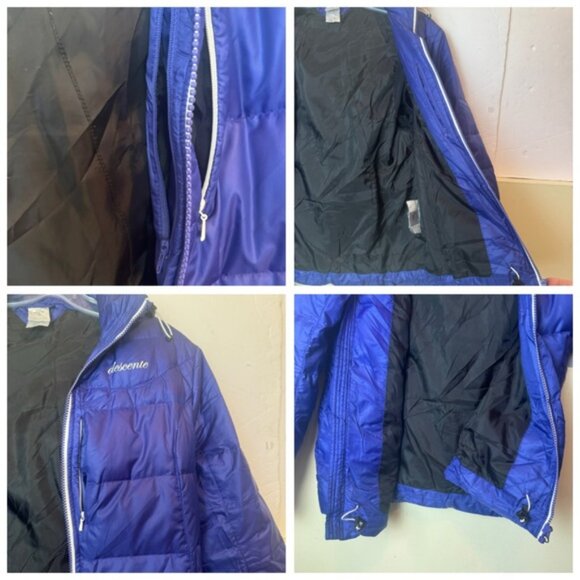 DESCENTE Down Ski Puff Jacket Coat Remove Hood Warm Parka Zipper Pockets Pack 10 - Picture 12 of 16